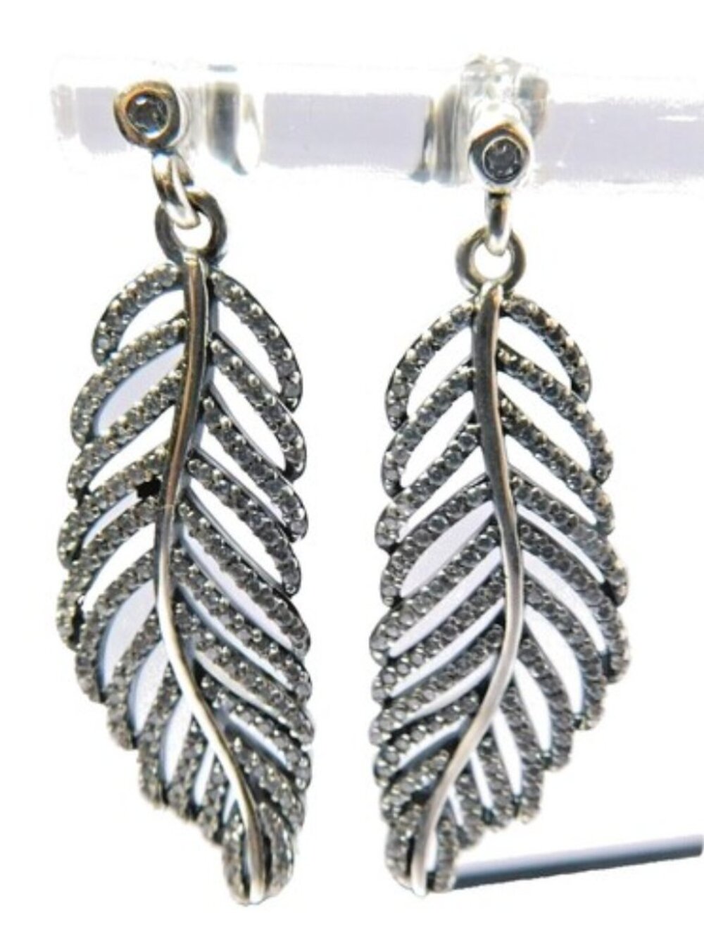 Pandora Light as a feather retired earrings